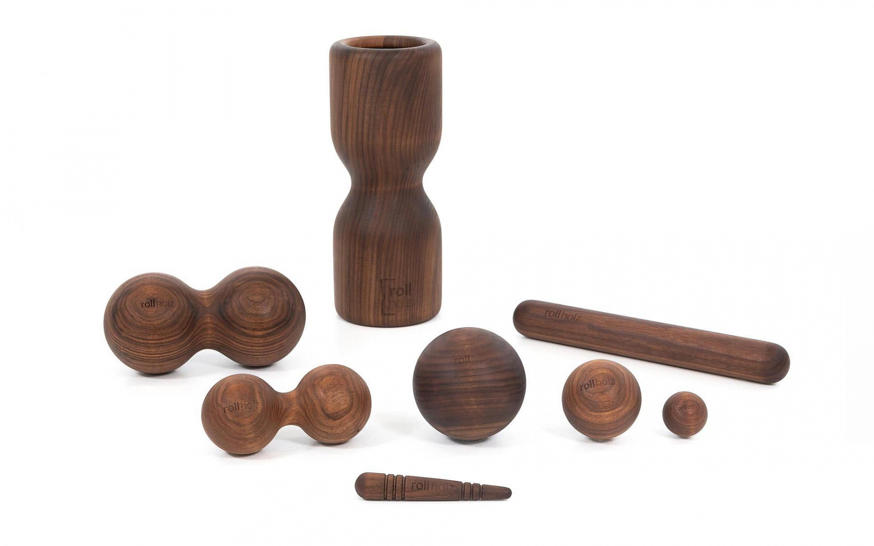 rollholz Set Nussbaum