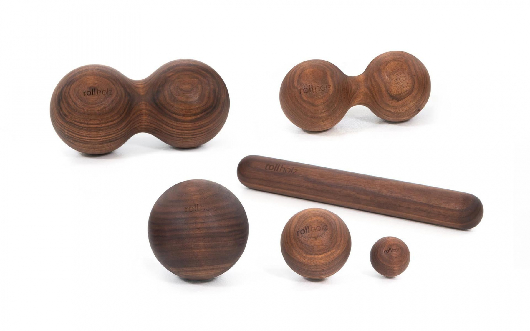 rollholz Set klein Nussbaum